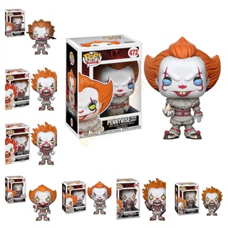 ใหม่ ฟิกเกอร์ Funko Pop 472 473 Pennywise with Boat Brinquedos Boneco Brinquedo สําหรับของขวัญ