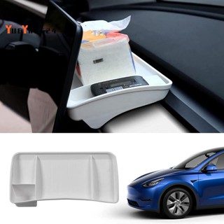 『yueywh524』กล่องเก็บของ คอนโซลกลาง ด้านหลังหน้าจอ สีขาว สําหรับ Tesla Model Y 2020 2021 2022 2023