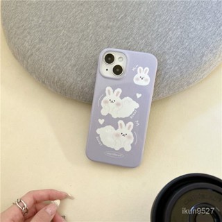 เคสซิลิโคนนิ่ม ลายกระต่ายสีม่วง สําหรับ Iphone14 Pro Max iPhone13 12 11 X XR 78P