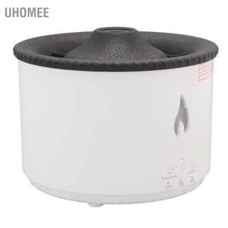 UHomee เปลวไฟ Aroma Diffuser Seajelly Atomizing Humidifier Home Spitting แหวนควัน พร้อมเปลวไฟสีดำ Crack 100-240V