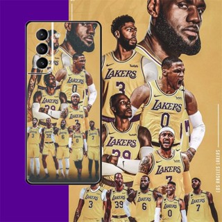 [Aimeidai] เคสโทรศัพท์มือถือ ซิลิโคน กันกระแทก พิมพ์ลาย NBA Lakers สําหรับ Samsung S9 S10 S20 S21 S22 Series