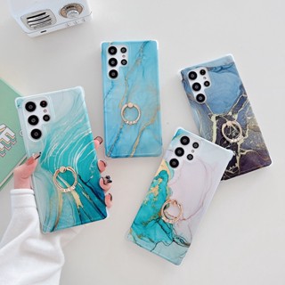 [Aimeidai] เคสโทรศัพท์มือถือ กันกระแทก ลายหินอ่อน พร้อมแหวนนิ้ว สําหรับ Samsung S22 S21 S20 Series