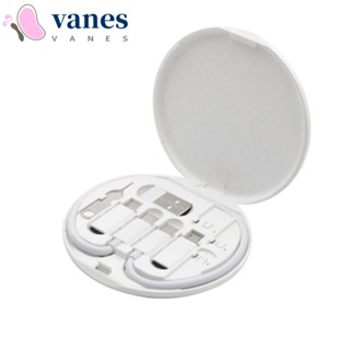 Vanes1 กล่องเก็บสายเคเบิล 480Mbps Type-C เป็น IOS Micro USB 5V2A 9V2.5A 20V3A 60W สําหรับโทรศัพท์มือถือ คอมพิวเตอร์ แท็บเล็ต