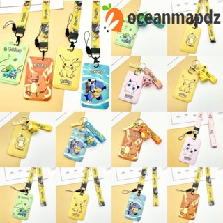 Oceanmapdz จี้ตุ๊กตาปิกาจูน่ารัก พลาสติก ใส่บัตรรถบัส โปเกม่อน พร้อมสายคล้อง สําหรับผู้ชาย