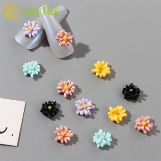 Curtes เครื่องประดับตกแต่งเล็บ ลายดอกเดซี่ ขนาดเล็ก สีแคนดี้ สามมิติ DIY