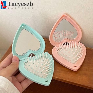 Lacyeszb หวีแปรงนวดหนังศีรษะ แบบพับได้ ป้องกันไฟฟ้าสถิตย์ สีแคนดี้