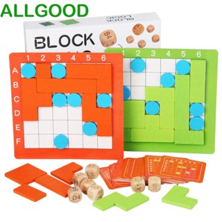 Allgoods บอร์ดเกมปริศนา บล็อกตัวต่อไม้ Montessori ของเล่นสําหรับเด็ก ครอบครัว