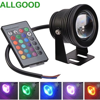 Allgoods โคมไฟน้ําพุ RGB อะลูมิเนียม สว่างมาก กันน้ํา พร้อมรีโมตคอนโทรล สําหรับสระว่ายน้ํา