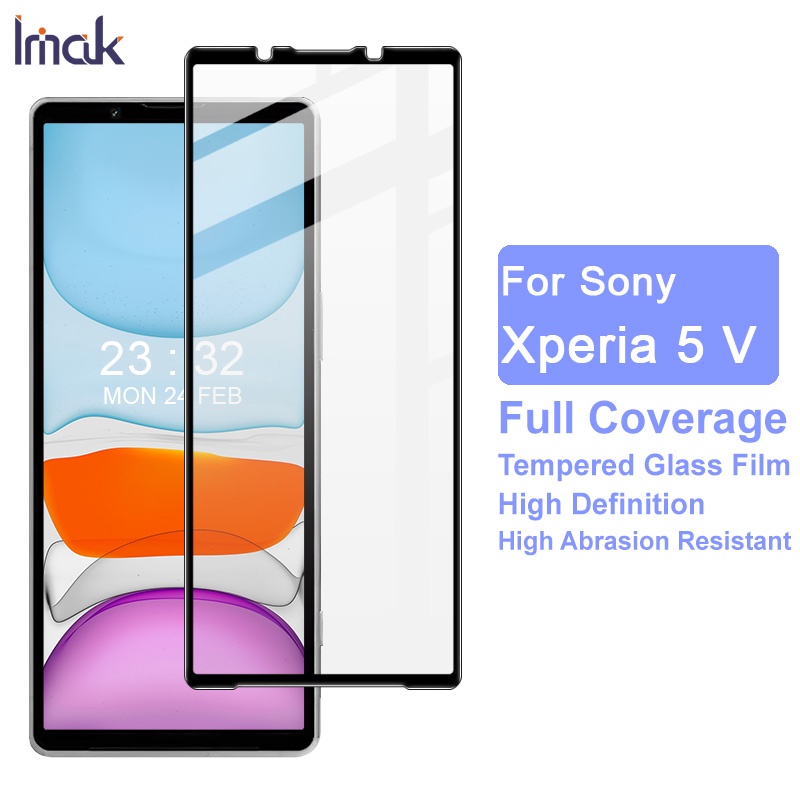 Imak Sony Xperia 5 V กระจกนิรภัย Xperia5 5 กาวเต็มฝาครอบปกป้องหน้าจอฟิล์มป้องกัน