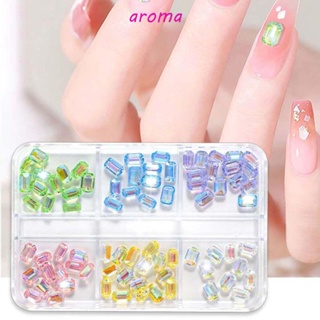 Aroma เครื่องประดับตกแต่งเล็บ รูปแปดเหลี่ยม 6 ช่อง