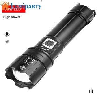 Lumiparty ไฟฉายฉุกเฉิน Led 30w ขนาดเล็ก ซูมได้ ชาร์จ Usb