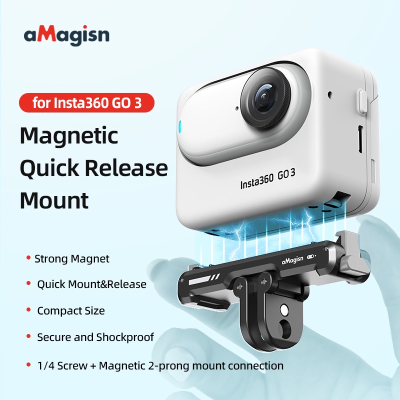 Amagisn สําหรับ Insta360 GO 3/GO 3S Magnetic Quick Release ฐานวงเล็บกีฬาอุปกรณ์เสริมสําหรับกล้อง