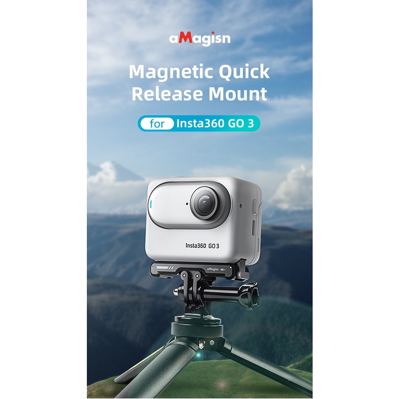Amagisn สําหรับ Insta360 GO 3/GO 3S Magnetic Quick Release ฐานวงเล็บกีฬาอุปกรณ์เสริมสําหรับกล้อง