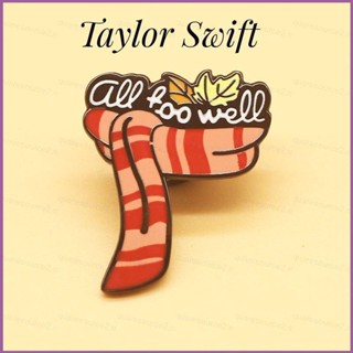 Sq2 Taylor Swift เข็มกลัดการ์ตูน สีแดง ผ้าพันคอ อุปกรณ์เสริมดนตรี เข็มกลัด พัดลม ของขวัญ ตรา