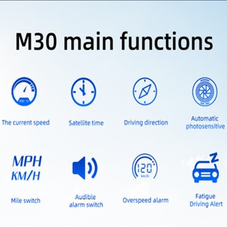 M30 รถ HUD การแจ้งเตือนการขับขี่ ความเมื่อยล้า GPS แสดงความเร็ว HUD GPS รถจักรยานยนต์