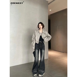 EOENKKY  กางเกงขายาว กางเกงยีสน์ผู้หญิง ทรงหลวม ๆ ตรง Retro Hip Hop Pants 2023 NEW Style  Beautiful ทันสมัย Korean Style Chic A27L0C5 36Z230909