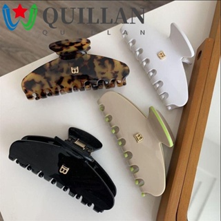 Quillan ตัวอักษร B กิ๊บติดผม ทรงเรขาคณิต เรียบง่าย กรดอะซิติก ฉลาม ที่ใส่ผมหางม้า ขนาดใหญ่ สําหรับผู้หญิง