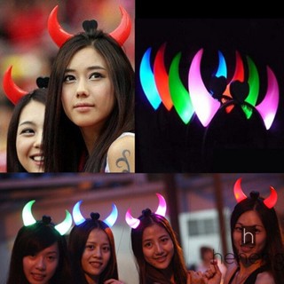 ที่คาดศีรษะ LED รูปปีศาจกระพริบ สําหรับปาร์ตี้ฮาโลวีน คริสต์มาส