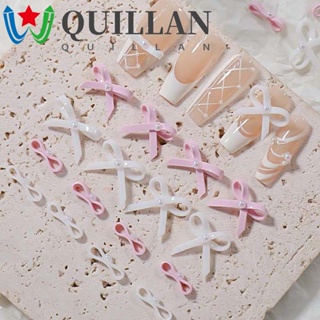 Quillan โบว์ริบบิ้นเรซิ่น สไตล์ญี่ปุ่น สําหรับตกแต่งเล็บ DIY 5 ชิ้น ต่อชุด