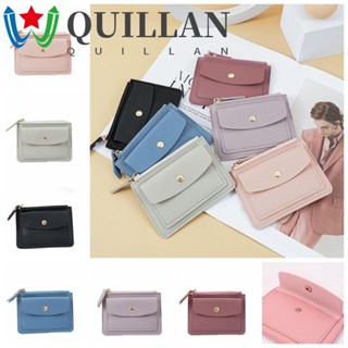 Quillan กระเป๋าใส่เหรียญ หนัง ทรงสี่เหลี่ยม อเนกประสงค์ เรียบง่าย มีซิป ขนาดเล็ก สําหรับเด็กผู้หญิง