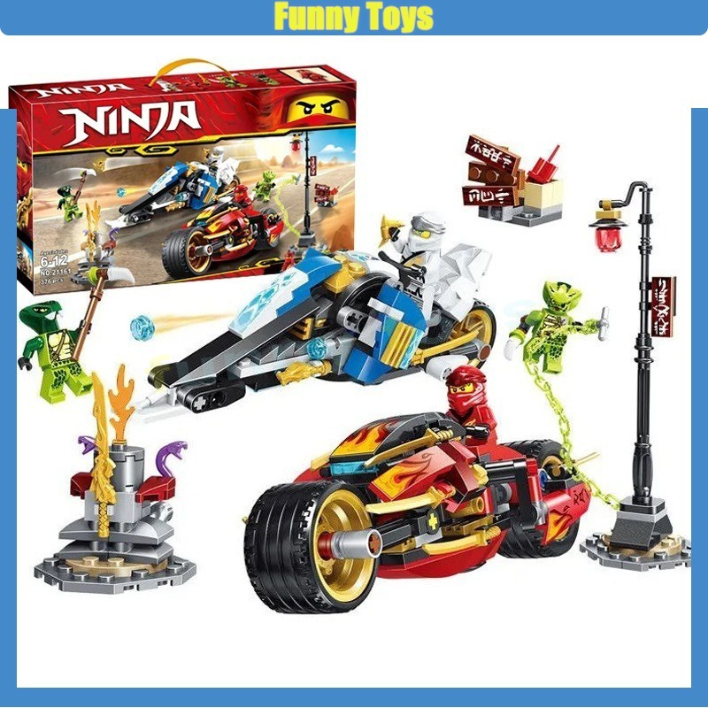 บล็อกตัวต่อเลโก้รถมอเตอร์ไซค์ Ninjago series 70667 Kai's Blade Zane's Snowmobile ของเล่นเสริมการเรียนรู้ สําหรับเด็กผู้ชาย
