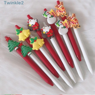 Twinkle ปากกาลูกลื่น ลายคริสต์มาส ซานตาคลอส สําหรับตกแต่งบ้าน โรงเรียนประถม 10 ชิ้น