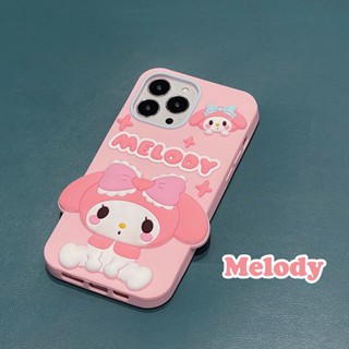 เคสโทรศัพท์มือถือ ป้องกันกระแทก ลายการ์ตูน Melody สีชมพู สําหรับ IPhone 15 Pro Max 15pro 14 13 12Pro 11 X