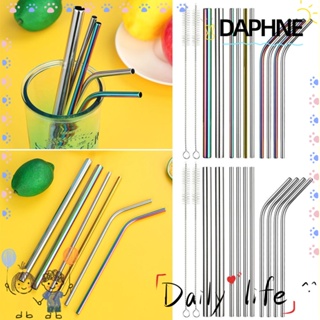 Daphne หลอดโลหะ ทรงโค้ง นํากลับมาใช้ใหม่ได้ อุปกรณ์เสริม สําหรับบาร์ ห้องครัว 13 ชิ้น