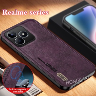 เคสโทรศัพท์มือถือหนังนิ่ม ขอบซิลิโคน สไตล์เรโทร สําหรับ Realme C53 NFC C55 4G RealmeC53 RealmeC55 2023