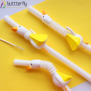 Buttterfly หลอดดื่มน้ําพลาสติก ABS ลายการ์ตูนสัตว์ เส้นผ่าศูนย์กลางใหญ่ ใช้ซ้ําได้ สําหรับงานปาร์ตี้วันเกิด