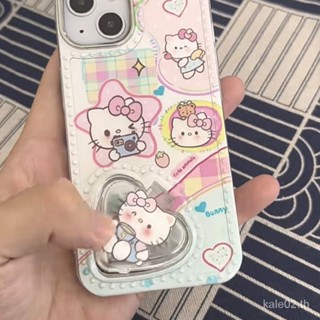 เคสโทรศัพท์มือถือแบบกระจก ลายแมวน่ารัก สไตล์เกาหลี สําหรับ iPhone 12 11 14promax 13pro