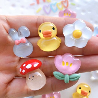 จี้การ์ตูนเห็ด ดอกทิวลิป และเป็ด เครื่องประดับ สําหรับผู้หญิง Diy