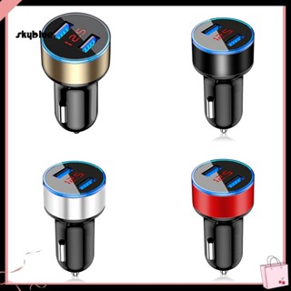 [Sy] อุปกรณ์ชาร์จพาวเวอร์ซัพพลาย USB คู่ ABS 125 หน้าจอดิจิทัล กันไฟ สําหรับรถยนต์