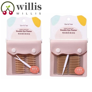 Willis สติกเกอร์ติดตาสองชั้น, สติกเกอร์ติดเปลือกตา แบบมองไม่เห็น, เทปกาวตาข่ายลูกไม้ แบบพกพา รูปมะกอก กันน้ํา สําหรับเด็กผู้หญิง