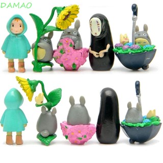 Damao ตุ๊กตาฟิกเกอร์ My Neighbor Totoro No Face Man ขนาดเล็ก 3-5 ซม. สําหรับตกแต่งรถยนต์ 9 ชิ้น ต่อล็อต