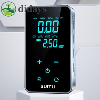 【DIDAYS Premium Products】เครื่องปั๊มลมดิจิทัลไฟฟ้า หน้าจอ LCD 150PSI ชาร์จ USB สําหรับรถยนต์