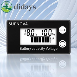 【DIDAYS Premium Products】เกจวัดความจุแบตเตอรี่ DC 8V-100V หน้าจอ LCD สําหรับแบตเตอรี่ตะกั่ว กรด