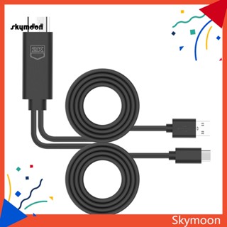 Skym* สายเคเบิลอะแดปเตอร์ 2K 1080P Type-C เป็น HDMI พร้อมอินเตอร์เฟซ USB-A สําหรับโทรศัพท์มือถือ