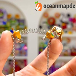 Oceanmapdz สร้อยคอสุนัข ฤดูใบไม้ผลิ, สไตล์เกาหลีหยดน้ํามันการ์ตูนลูกสุนัขสร้อยคอ, โลหะผสมสร้างสรรค์เครื่องประดับอุปกรณ์เสริมผู้ชายปรับได้