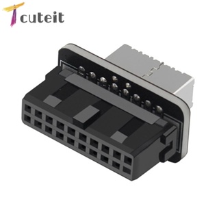 Tcuteit อะแดปเตอร์เชื่อมต่อ USB 3.0 19P 20P เป็น TYPE E