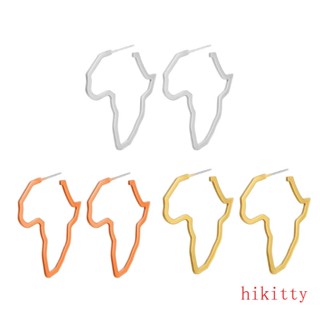 Hik ต่างหู จี้แผนที่แอฟริกา สไตล์ชนเผ่า สําหรับผู้หญิง