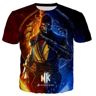 เสื้อยืด พิมพ์ลายเกม Mortal Kombat สไตล์ฮาราจูกุ แนวสตรีท คลาสสิก