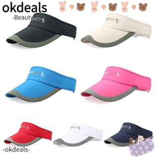 Okdeals หมวกกันแดด ปรับได้ สําหรับเล่นกีฬา เทนนิส กอล์ฟ วิ่ง