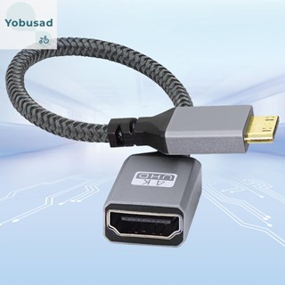 [Yobusad.th] อะแดปเตอร์แปลงสายเคเบิล HDMI 4K@60HZ ตัวผู้ เป็นตัวเมีย ขนาดเล็ก 20 ซม.