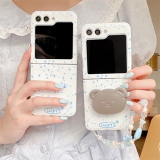 เคสโทรศัพท์มือถือ ป้องกันกระแทก สีฟ้า สําหรับ Samsung Z Flip5 5G Z Flip4 3 Z Flip5