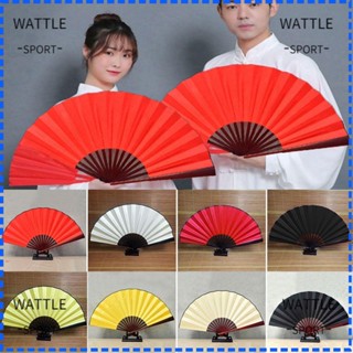 Wattle พัดกระดูกพลาสติก สีดํา สีแดง ของขวัญ สไตล์จีน Tai Chi Kung Fu