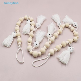 【tuilieyfish】พวงมาลัยลูกปัดไม้ รูปค้างคาว สําหรับตกแต่งฮาโลวีน【IH】