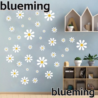 Blueming2 สติกเกอร์ไวนิล PVC ลายดอกเดซี่ สีขาว สไตล์เรโทร สําหรับติดตกแต่งผนังห้องนอนเด็ก