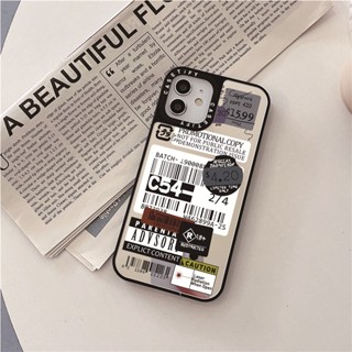 Casetify X Barcode PC สีเงิน กระจกสีดํา เคส iPhone แบบแข็ง สําหรับ iPhone 15 14 13 12 11 Pro MAX IX XS MAX XR 6 6s 7 8 Plus เคสกันกระแทก