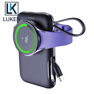 Luken 2 in 1 พาวเวอร์แบงค์ แบบพกพา สําหรับ App Galaxy Watch Charger โทรศัพท์มือถือ แบตเตอรี่เสริม